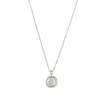 Quiet Icon-Round CZ Prong Bezel Necklace-Necklaces-Rhodium Plated Sterling Silver, Cubic Zirconia-Blue Ruby Jewellery-Vancouver Canada