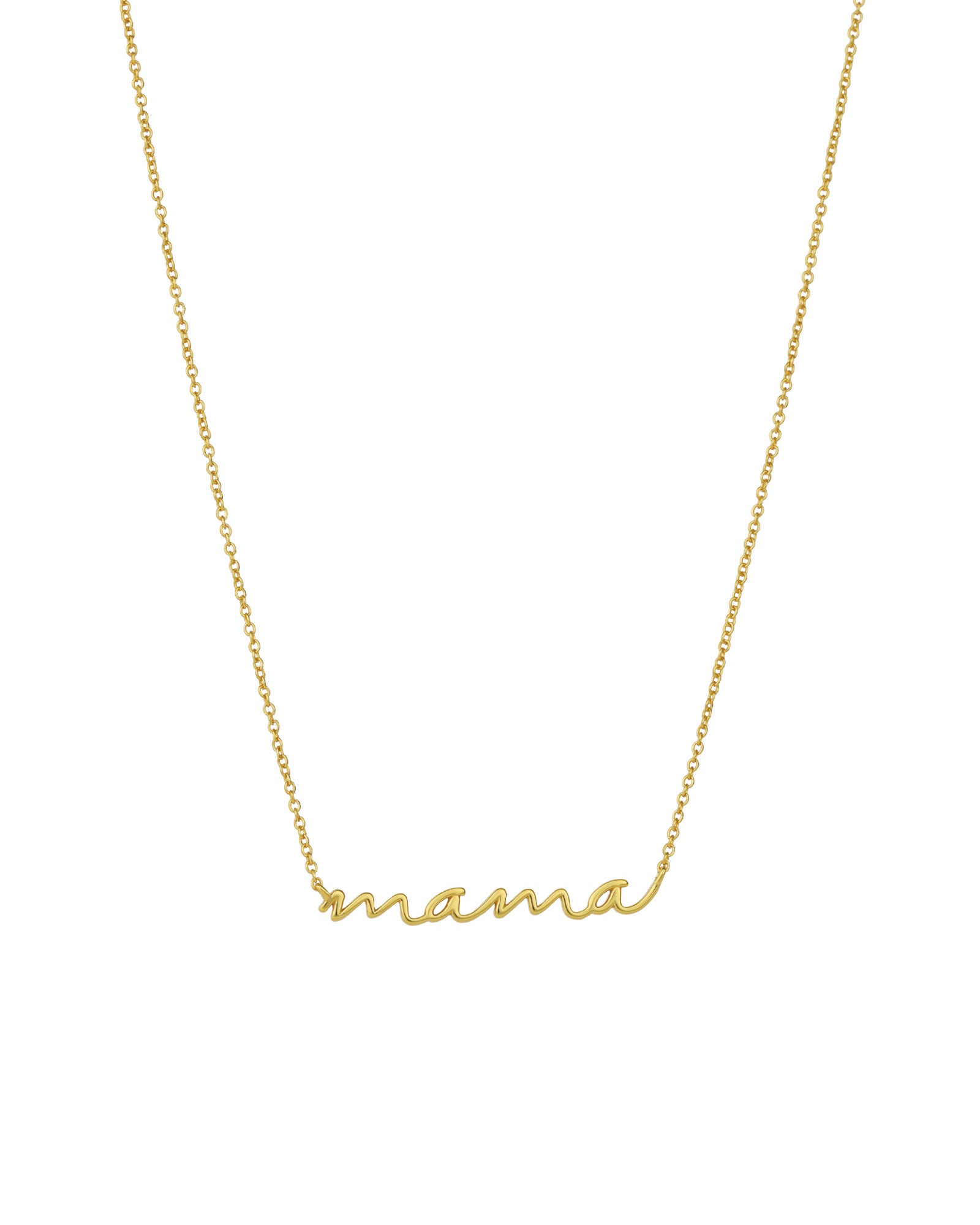 Mama Lowercase Script Necklace 14k Gold Vermeil