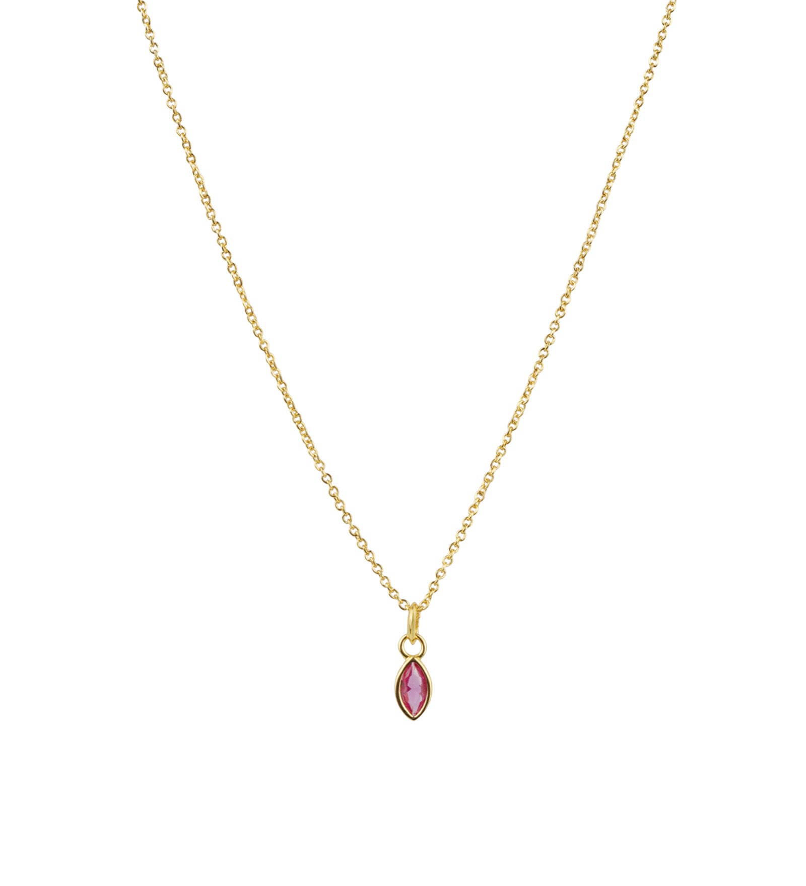 Quiet Icon-Marquise CZ Necklace-Necklaces-14k Gold Vermeil, Cubic Zirconia-Blue Ruby Jewellery-Vancouver Canada