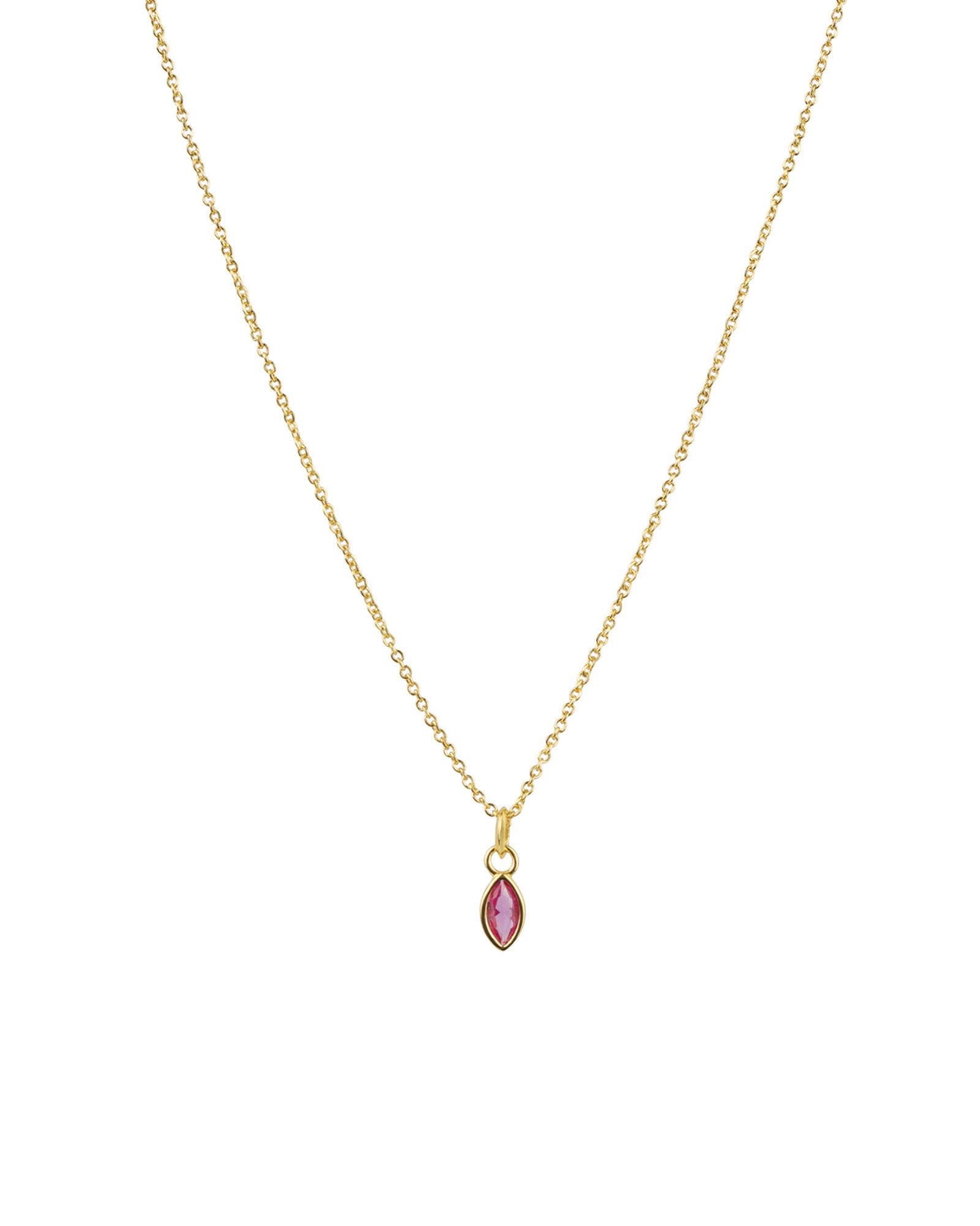 Quiet Icon-Marquise CZ Necklace-Necklaces-14k Gold Vermeil, Cubic Zirconia-Blue Ruby Jewellery-Vancouver Canada