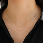 Quiet Icon-Cross CZ Necklace-Necklaces-Blue Ruby Jewellery-Vancouver Canada