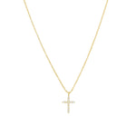Quiet Icon-Cross CZ Necklace-Necklaces-14k Gold Vermeil, Cubic Zirconia-Blue Ruby Jewellery-Vancouver Canada