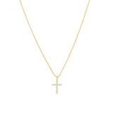 Quiet Icon-Cross CZ Necklace-Necklaces-14k Gold Vermeil, Cubic Zirconia-Blue Ruby Jewellery-Vancouver Canada