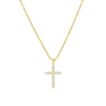 Quiet Icon-Cross CZ Necklace-Necklaces-14k Gold Vermeil, Cubic Zirconia-Blue Ruby Jewellery-Vancouver Canada