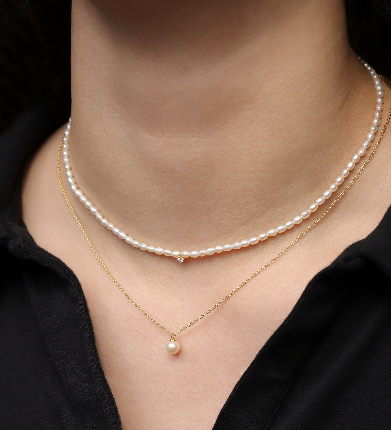 Quiet Icon-Single Pearl Drop Necklace-Necklaces-Blue Ruby Jewellery-Vancouver Canada