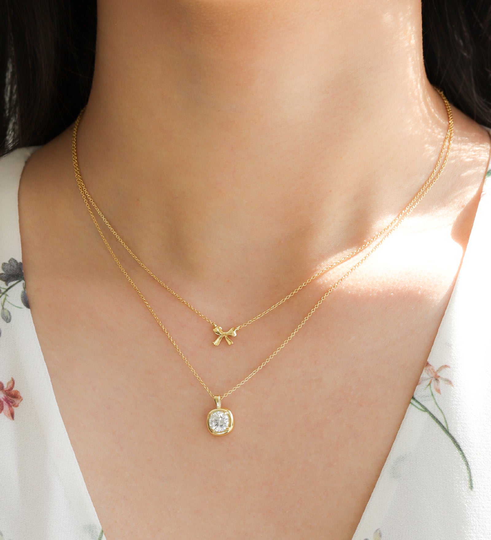 Quiet Icon-Bow Ribbon Necklace-Necklaces-Blue Ruby Jewellery-Vancouver Canada