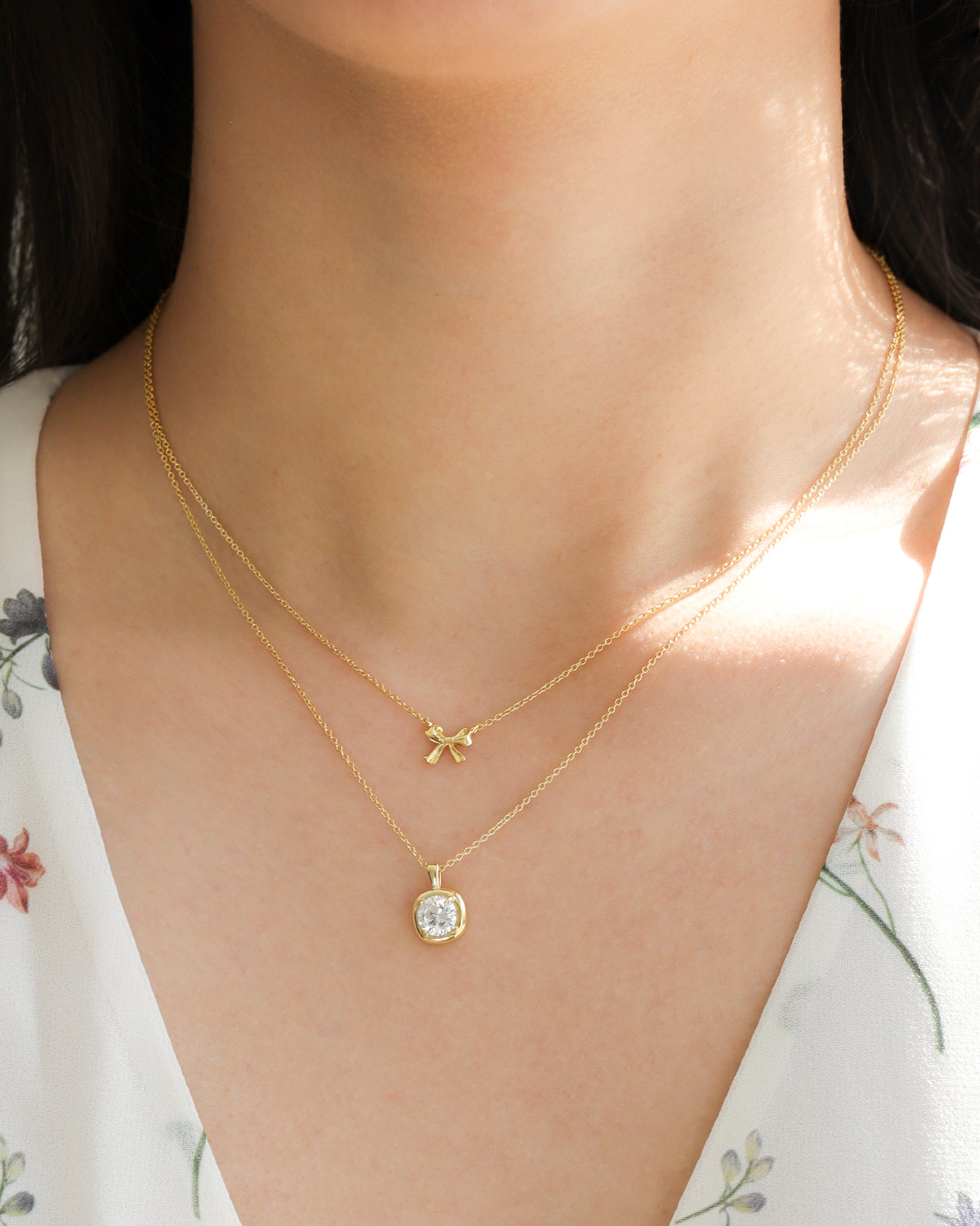 Quiet Icon-Bow Ribbon Necklace-Necklaces-Blue Ruby Jewellery-Vancouver Canada