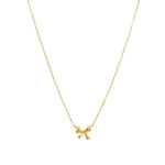 Quiet Icon-Bow Ribbon Necklace-Necklaces-14k Gold Vermeil-Blue Ruby Jewellery-Vancouver Canada