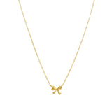 Quiet Icon-Bow Ribbon Necklace-Necklaces-14k Gold Vermeil-Blue Ruby Jewellery-Vancouver Canada