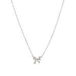 Quiet Icon-Bow Ribbon Necklace-Necklaces-Rhodium Plated Sterling Silver-Blue Ruby Jewellery-Vancouver Canada