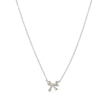 Quiet Icon-Bow Ribbon Necklace-Necklaces-Rhodium Plated Sterling Silver-Blue Ruby Jewellery-Vancouver Canada