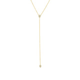 Quiet Icon-Teardrop Pavé Y Necklace-Necklaces-14k Gold Vermeil, Cubic Zirconia-Blue Ruby Jewellery-Vancouver Canada
