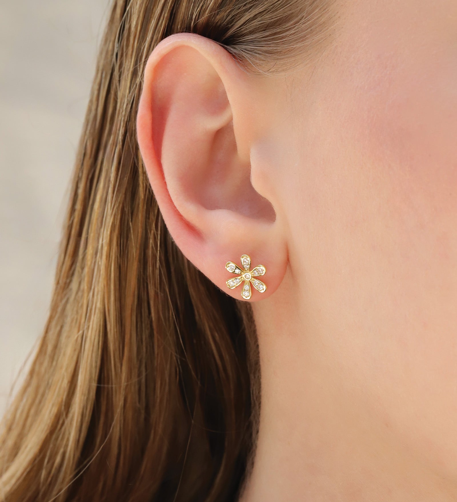 Quiet Icon-Daisy CZ Studs-Earrings-Blue Ruby Jewellery-Vancouver Canada