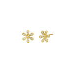 Quiet Icon-Daisy CZ Studs-Earrings-14k Gold Vermeil-Blue Ruby Jewellery-Vancouver Canada