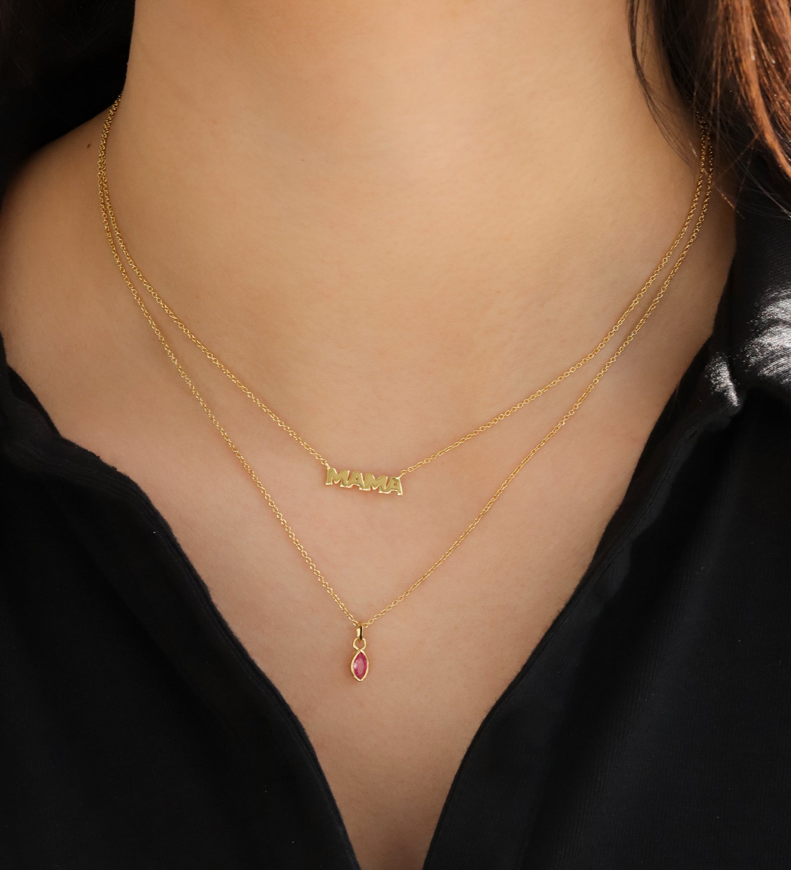 Quiet Icon-Mama Block Necklace-Necklaces-Blue Ruby Jewellery-Vancouver Canada