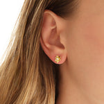 Quiet Icon-Vintage Flower Single CZ Stud-Earrings-Blue Ruby Jewellery-Vancouver Canada