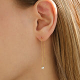 Quiet Icon-Pearl Chain Threaders-Earrings-Blue Ruby Jewellery-Vancouver Canada