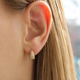 Quiet Icon-Tapered Dome Pavé Huggies-Earrings-Blue Ruby Jewellery-Vancouver Canada