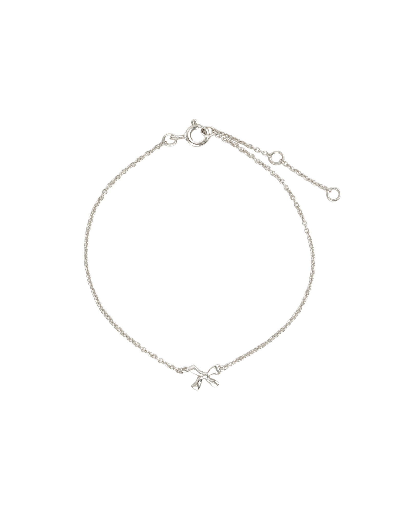 Quiet Icon-Bow Ribbon Bracelet-Bracelets-Rhodium Plated Sterling Silver-Blue Ruby Jewellery-Vancouver Canada