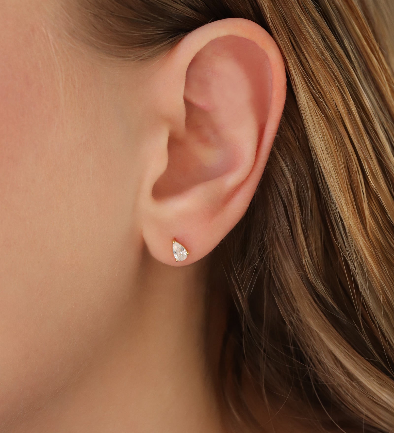 Quiet Icon-Teardrop CZ Studs-Earrings-Blue Ruby Jewellery-Vancouver Canada