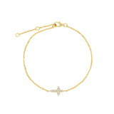 Quiet Icon-Cross CZ Bracelet-Bracelets-14k Gold Vermeil, Cubic Zirconia-Blue Ruby Jewellery-Vancouver Canada
