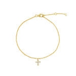 Quiet Icon-Cross CZ Drop Bracelet-Bracelets-14k Gold Vermeil, Cubic Zirconia-Blue Ruby Jewellery-Vancouver Canada