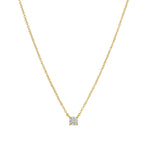 Quiet Icon-Solitaire CZ Necklace-Necklaces-14k Gold Vermeil, Cubic Zirconia-Blue Ruby Jewellery-Vancouver Canada