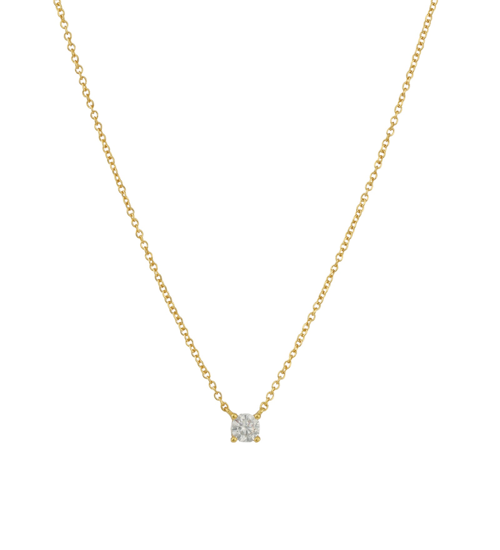 Quiet Icon-Solitaire CZ Necklace-Necklaces-14k Gold Vermeil, Cubic Zirconia-Blue Ruby Jewellery-Vancouver Canada