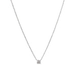 Quiet Icon-Solitaire CZ Necklace-Necklaces-Rhodium Plated Sterling Silver, Cubic Zirconia-Blue Ruby Jewellery-Vancouver Canada