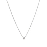 Quiet Icon-Solitaire CZ Necklace-Necklaces-Rhodium Plated Sterling Silver, Cubic Zirconia-Blue Ruby Jewellery-Vancouver Canada