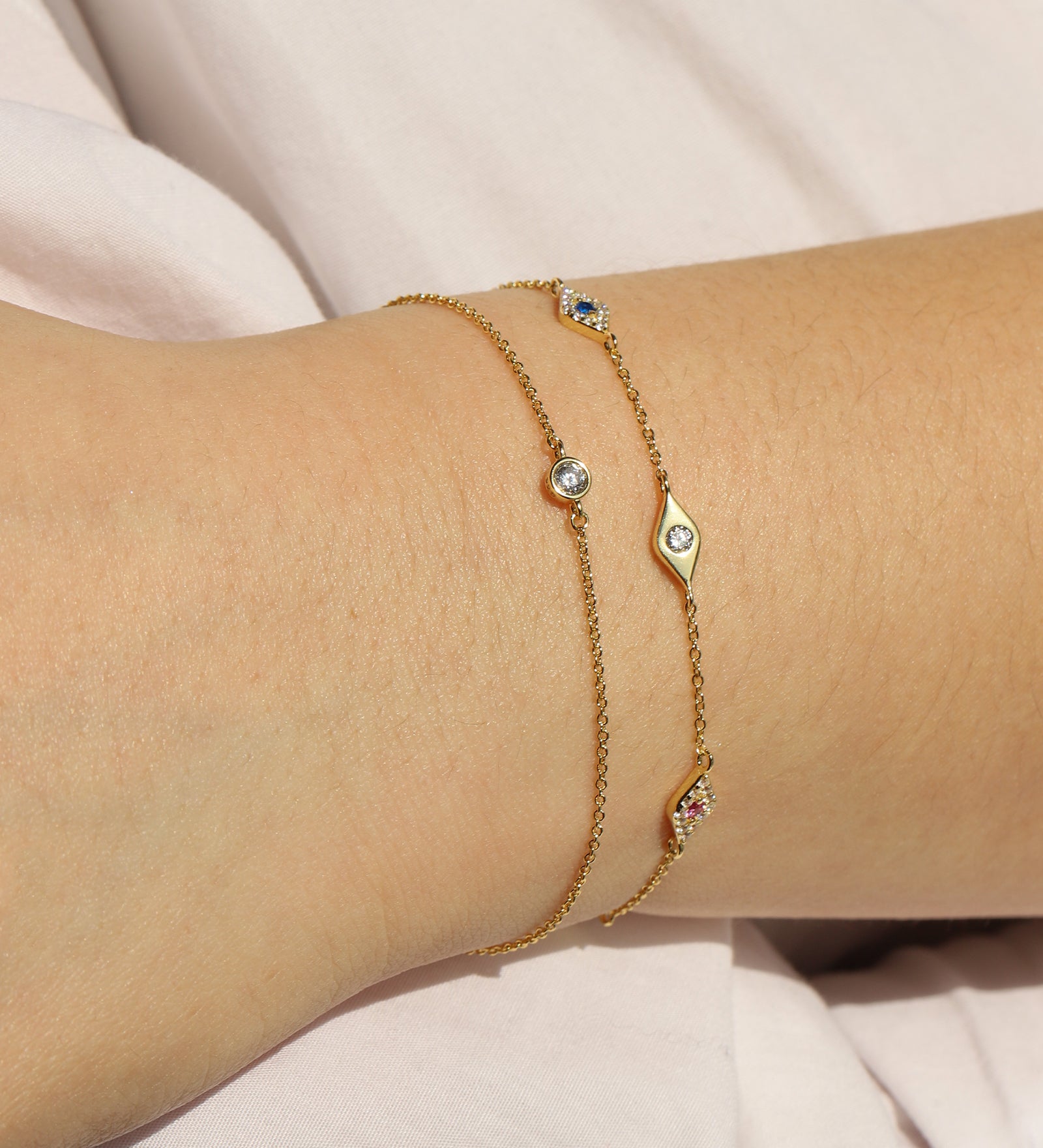 Quiet Icon-Mix Evil Eye CZ Bracelet-Bracelets-Blue Ruby Jewellery-Vancouver Canada