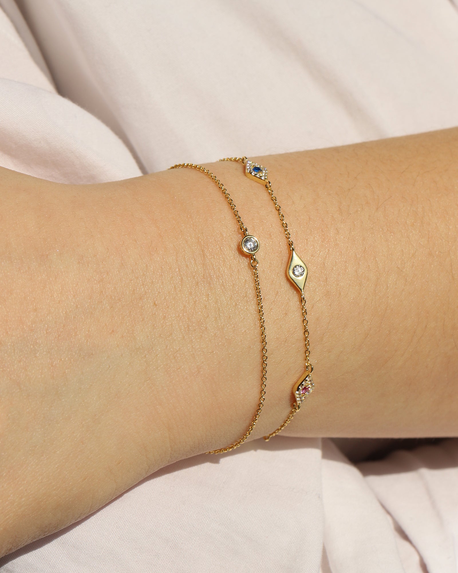 Quiet Icon-Mix Evil Eye CZ Bracelet-Bracelets-Blue Ruby Jewellery-Vancouver Canada