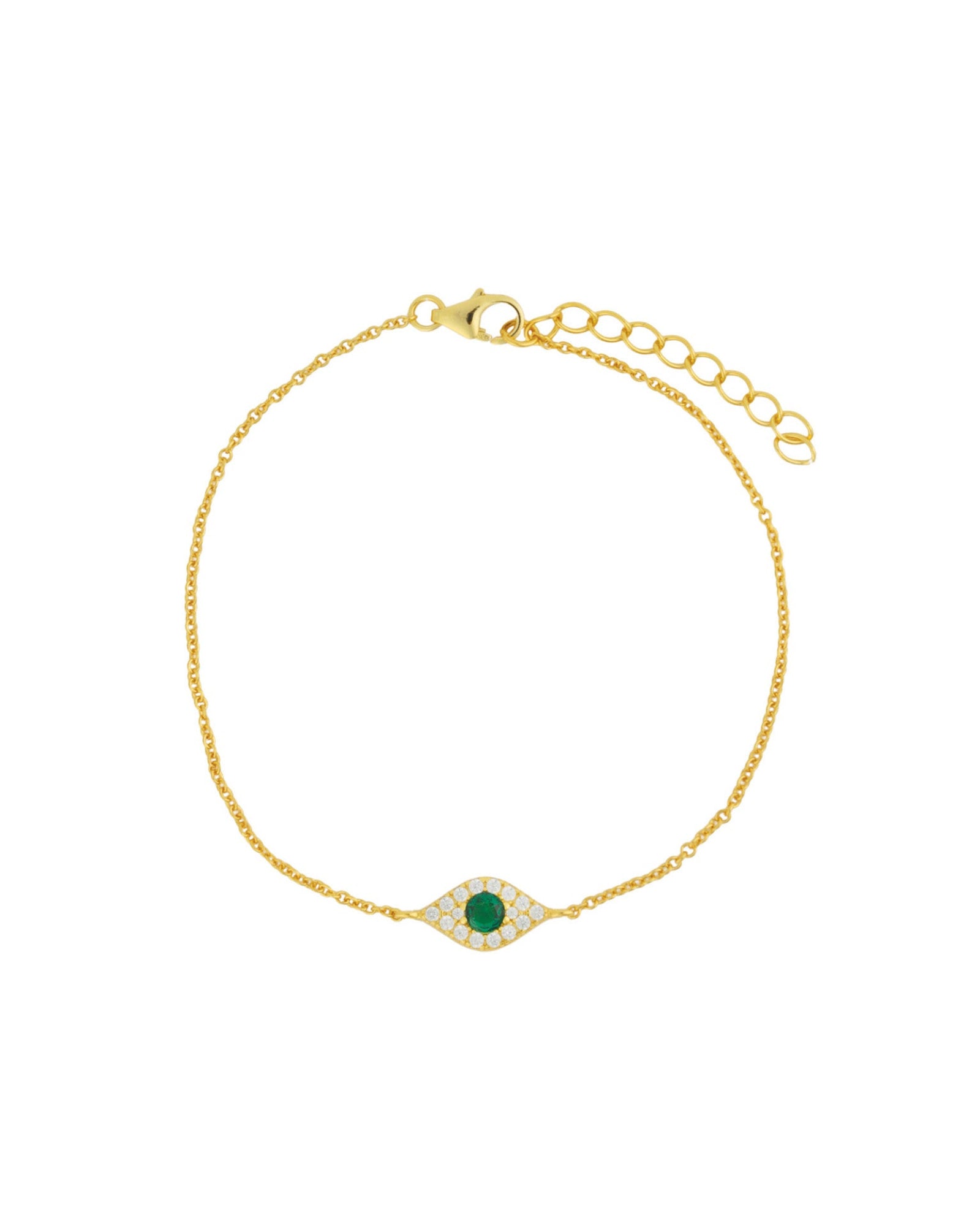 Quiet Icon-Evil Eye CZ Bracelet-Bracelets-14k Gold Vermeil, Cubic Zirconia-Blue Ruby Jewellery-Vancouver Canada