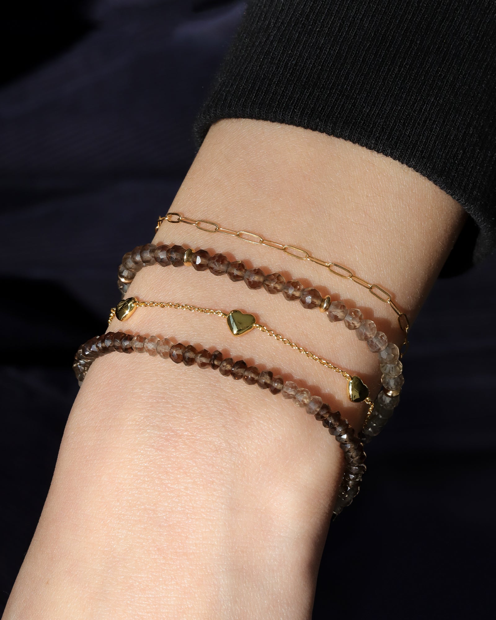 Quiet Icon-Puff Five Heart Bracelet-Bracelets-Blue Ruby Jewellery-Vancouver Canada