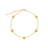 Quiet Icon-Puff Five Heart Bracelet-Bracelets-14k Gold Vermeil-Blue Ruby Jewellery-Vancouver Canada