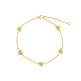 Quiet Icon-Puff Five Heart Bracelet-Bracelets-14k Gold Vermeil-Blue Ruby Jewellery-Vancouver Canada