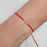 Quiet Icon-Pavé Open Heart Braided Bracelet-Bracelets-Blue Ruby Jewellery-Vancouver Canada