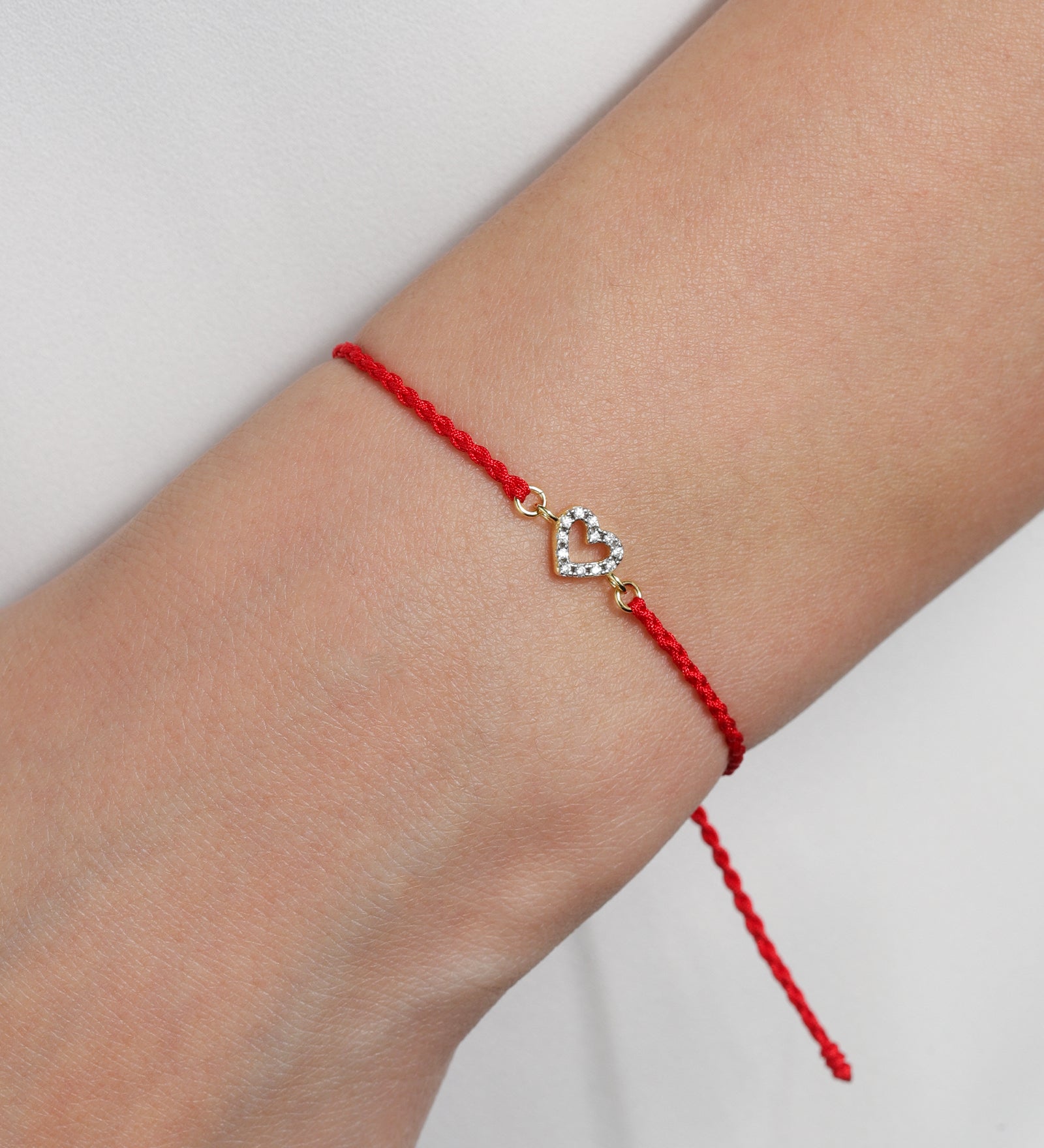 Quiet Icon-Pavé Open Heart Braided Bracelet-Bracelets-Blue Ruby Jewellery-Vancouver Canada