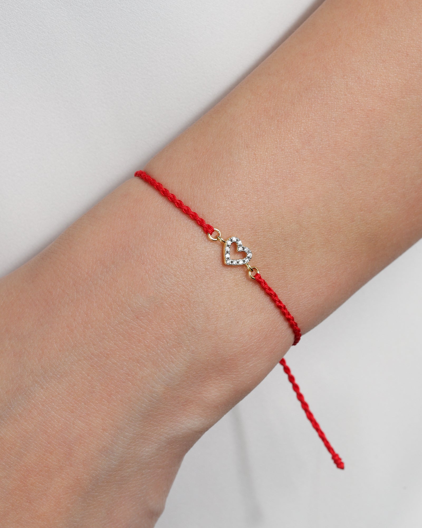 Quiet Icon-Pavé Open Heart Braided Bracelet-Bracelets-Blue Ruby Jewellery-Vancouver Canada