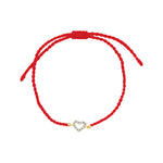 Quiet Icon-Pavé Open Heart Braided Bracelet-Bracelets-14k Gold Vermeil, Cubic Zirconia-Blue Ruby Jewellery-Vancouver Canada