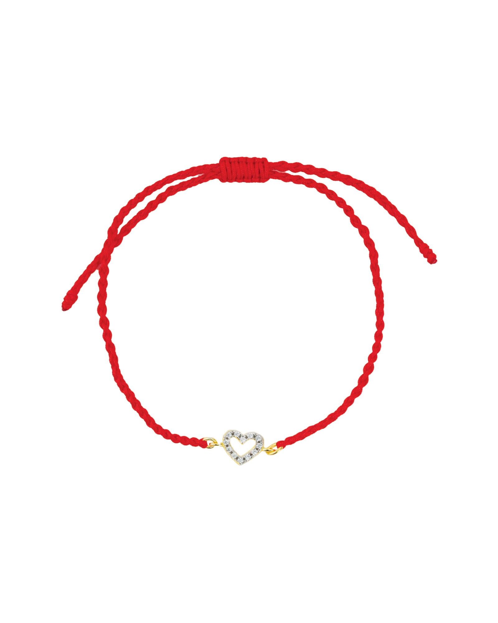 Quiet Icon-Pavé Open Heart Braided Bracelet-Bracelets-14k Gold Vermeil, Cubic Zirconia-Blue Ruby Jewellery-Vancouver Canada