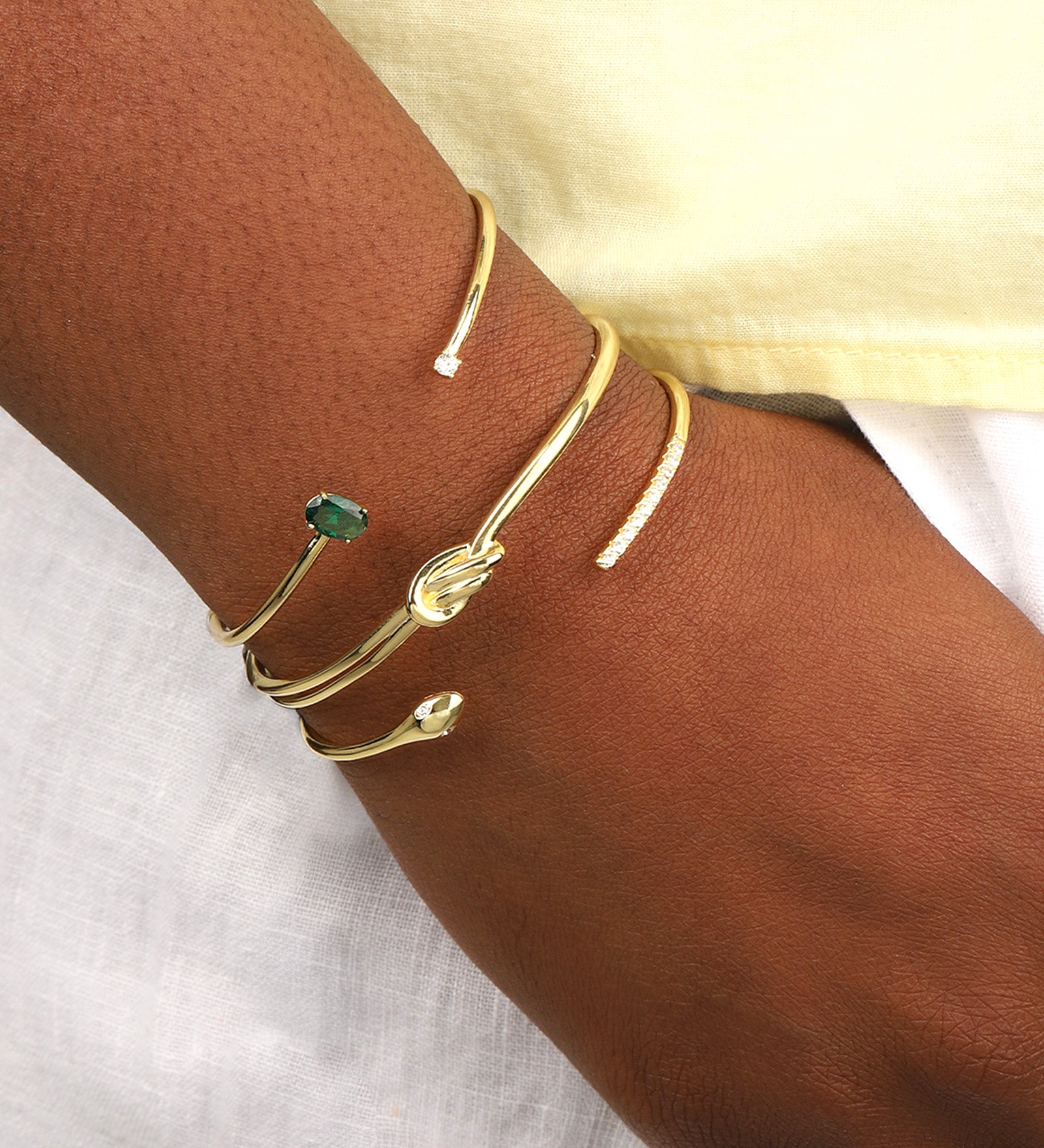 Quiet Icon-CZ Snake Cuff-Bracelets-Blue Ruby Jewellery-Vancouver Canada