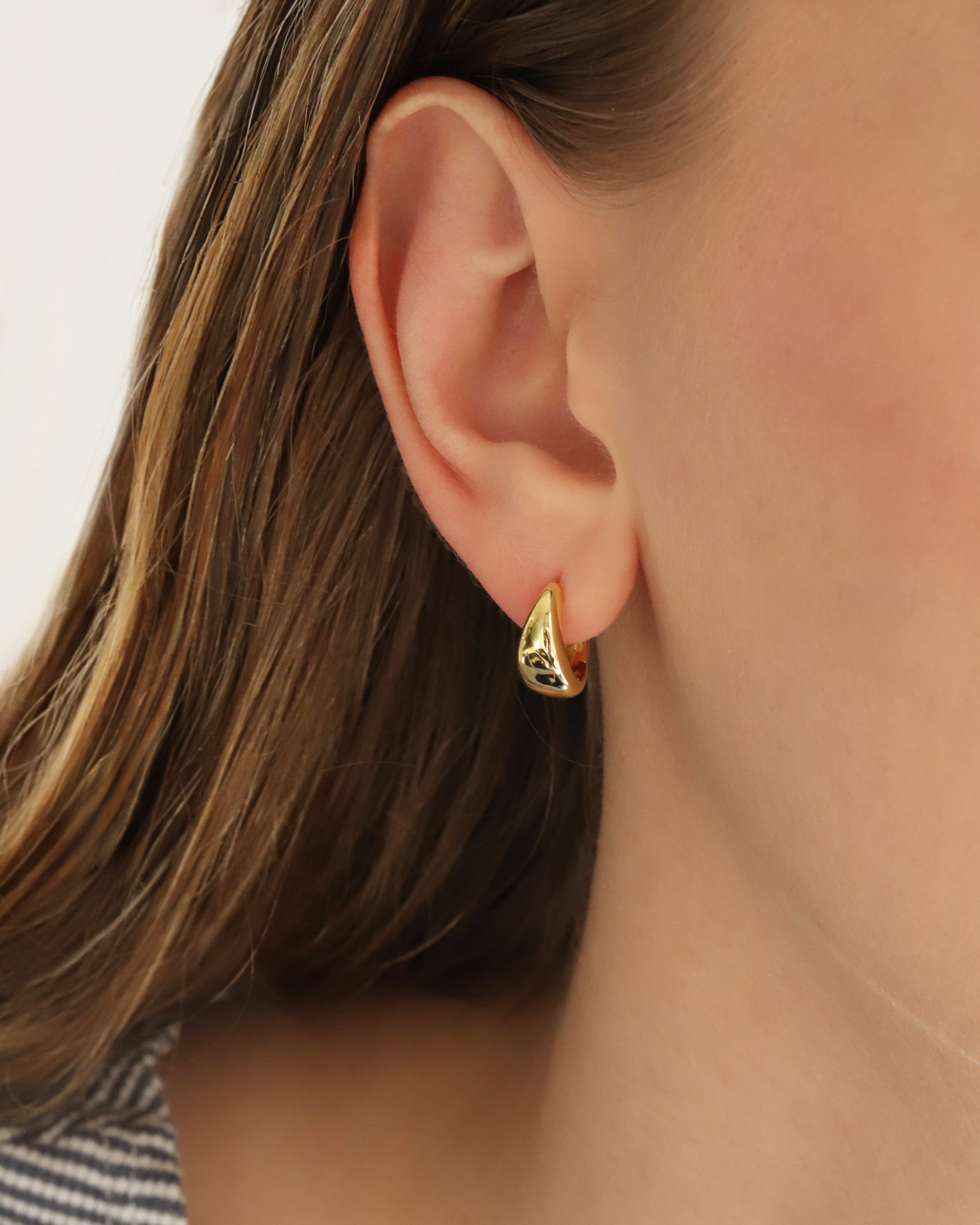 Quiet Icon-Tapered Dome Huggies-Earrings-Blue Ruby Jewellery-Vancouver Canada