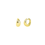 Quiet Icon-Tapered Dome Huggies-Earrings-14k Gold Vermeil-Blue Ruby Jewellery-Vancouver Canada
