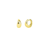 Quiet Icon-Tapered Dome Huggies-Earrings-14k Gold Vermeil-Blue Ruby Jewellery-Vancouver Canada