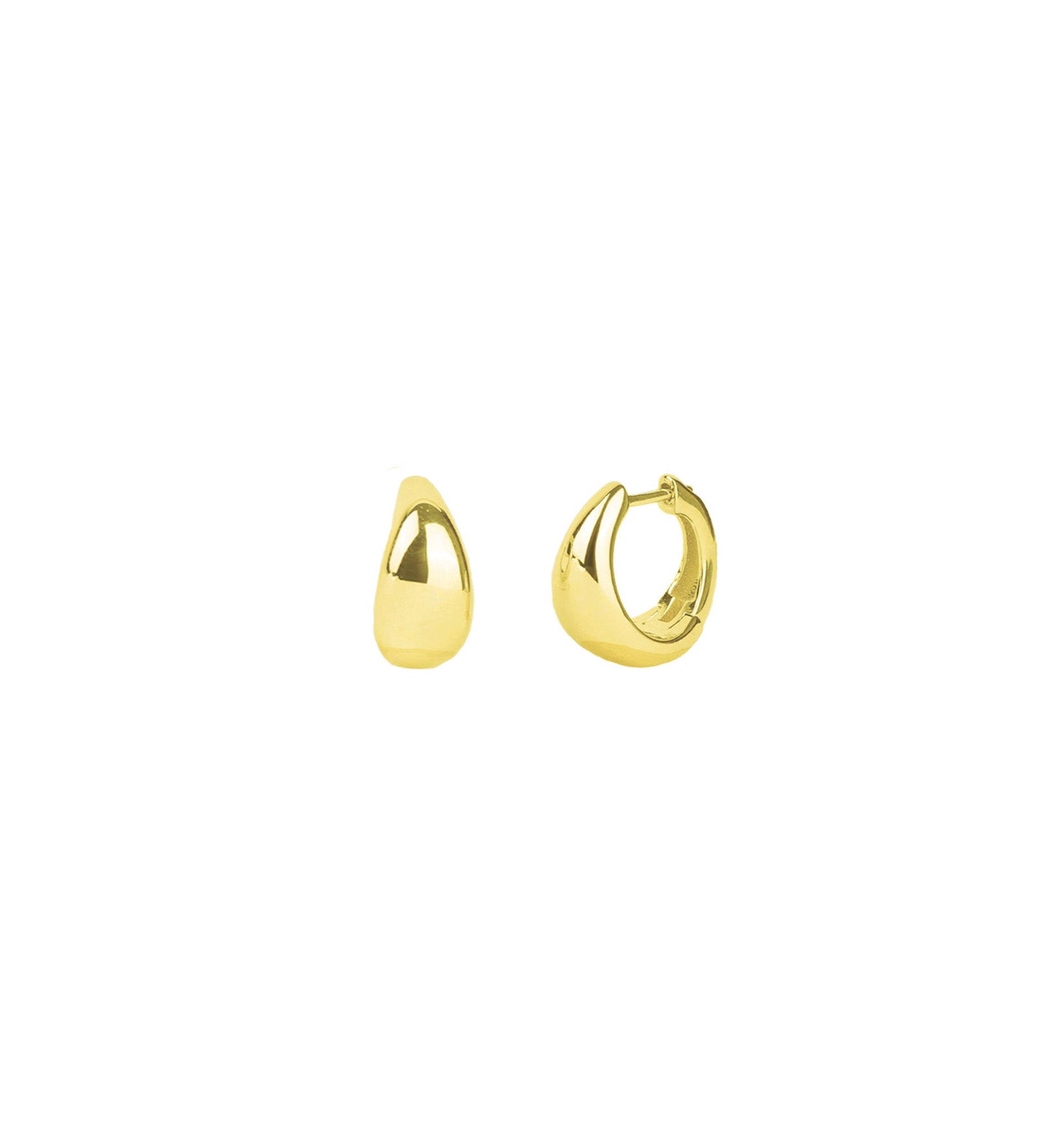 Quiet Icon-Tapered Dome Huggies-Earrings-14k Gold Vermeil-Blue Ruby Jewellery-Vancouver Canada