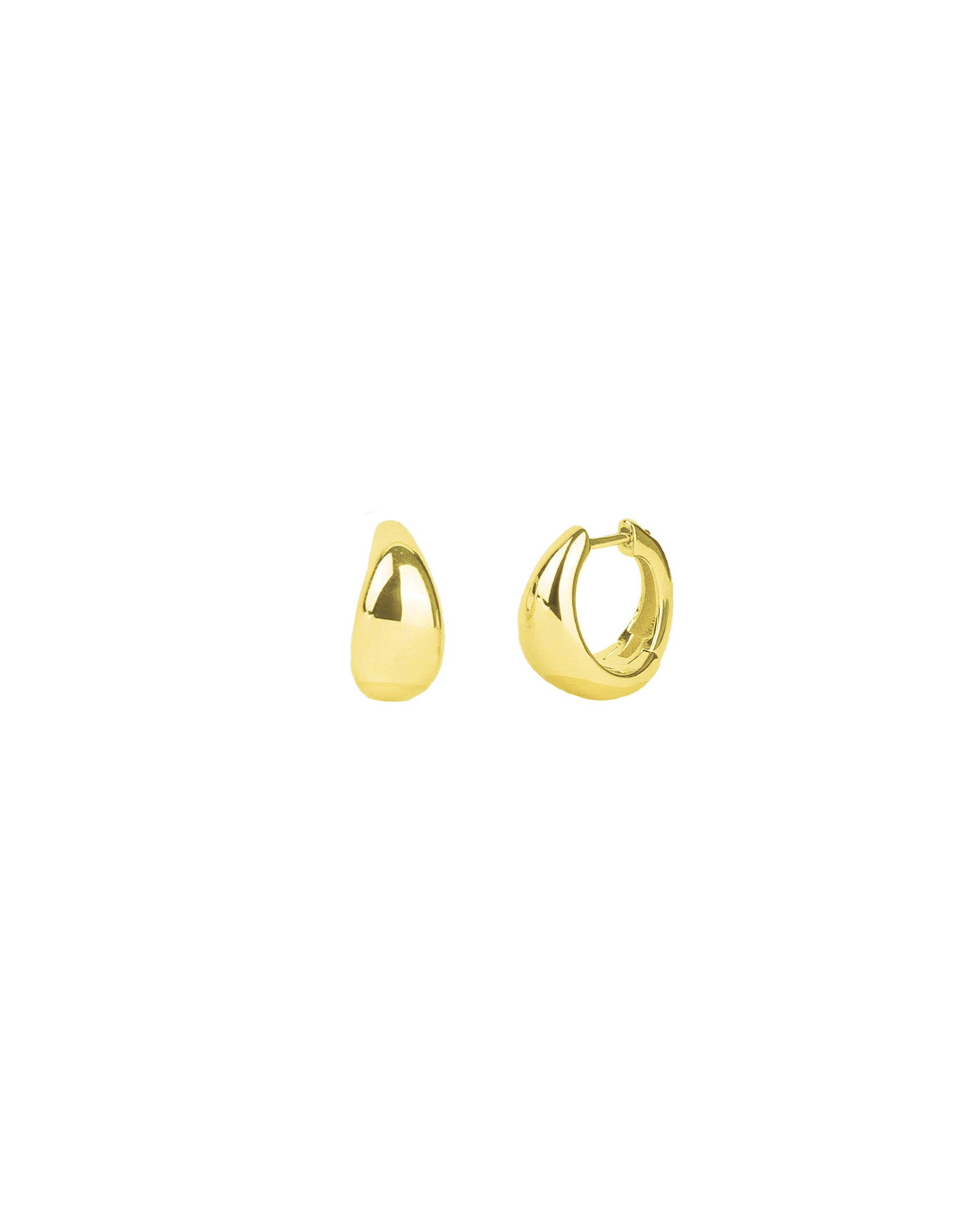 Quiet Icon-Tapered Dome Huggies-Earrings-14k Gold Vermeil-Blue Ruby Jewellery-Vancouver Canada