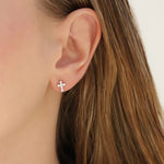 Quiet Icon-Cross CZ Studs-Earrings-Blue Ruby Jewellery-Vancouver Canada