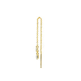 Quiet Icon-CZ Stud Chain Threader-Earrings-14k Gold Vermeil, Cubic Zirconia-Blue Ruby Jewellery-Vancouver Canada