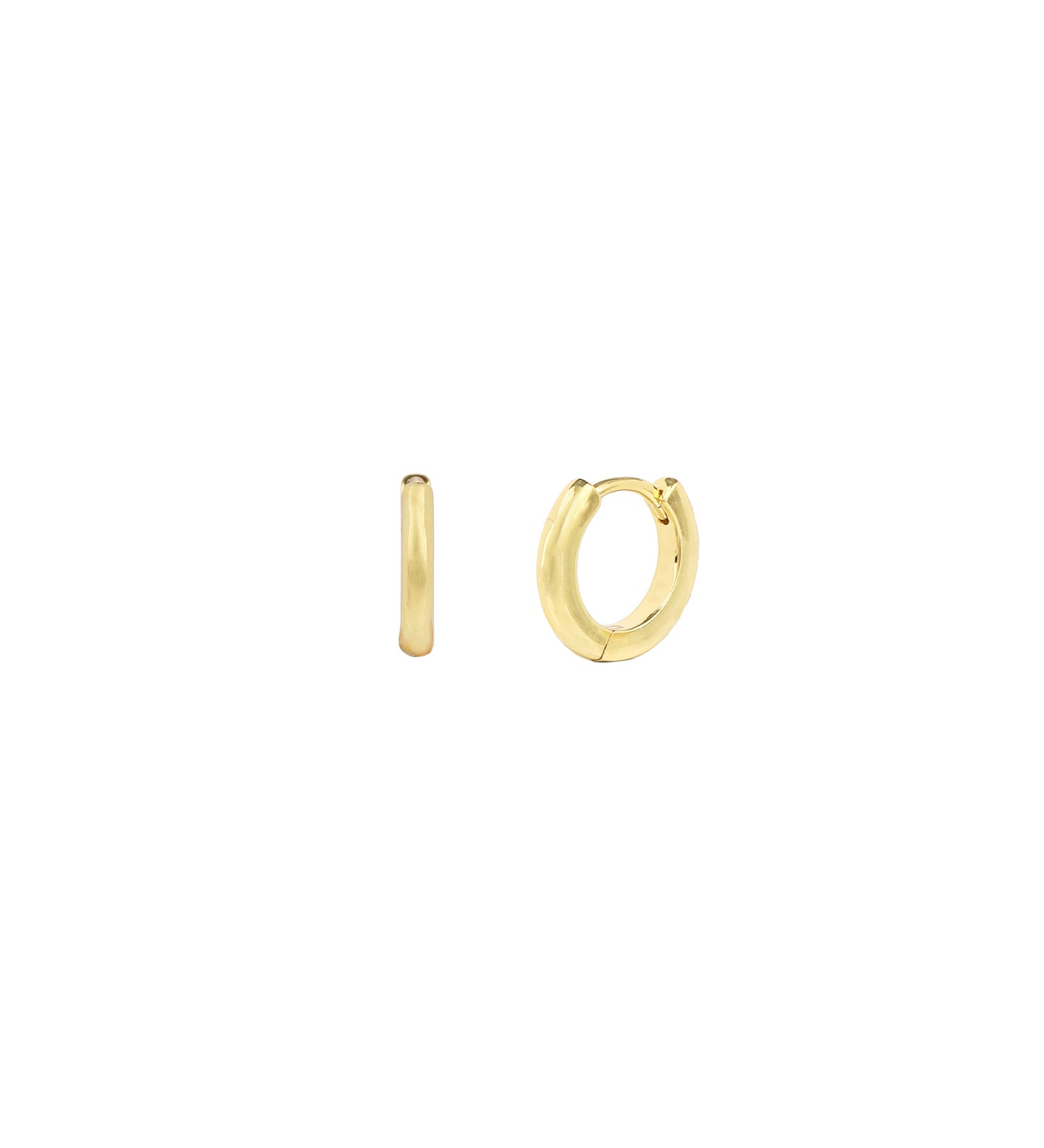 Quiet Icon-Tube Hoops-Earrings-14k Gold Vermeil-12mm-Blue Ruby Jewellery-Vancouver Canada